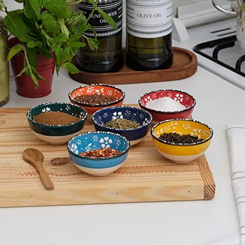 BCS Ceramic Pinch Bowls Set of 6 - Perfect for Cooking and Charcuterie