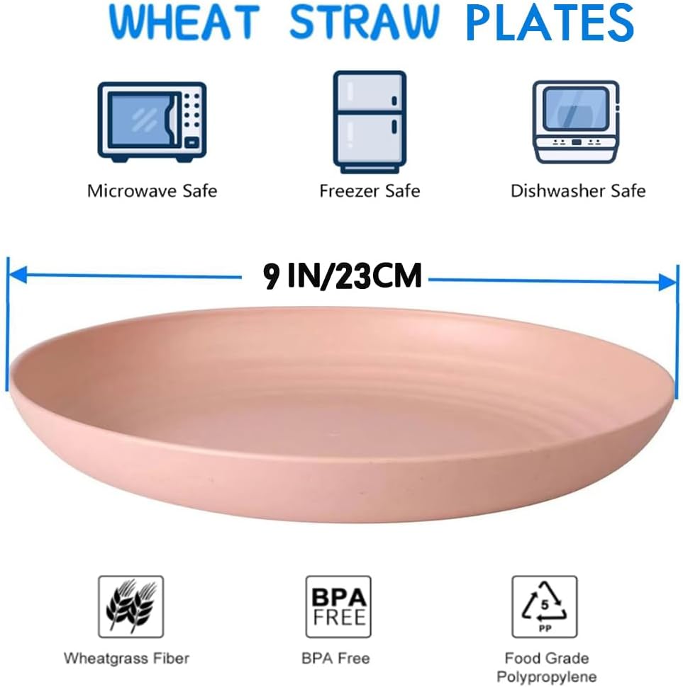 9-inch Reusable Wheat Straw Plates