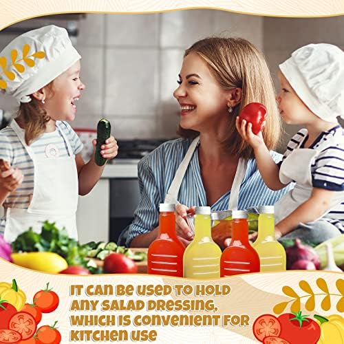 30 Pack of 16oz Salad Dressing Squeeze Bottles with White Flip Top