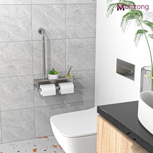 Ergonomic Handrail with Holding Tissue Storage Safety for Bathroom
