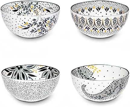 Portmeirion Sara Miller Artisanne Noir Rice Bowl Set of 4 1