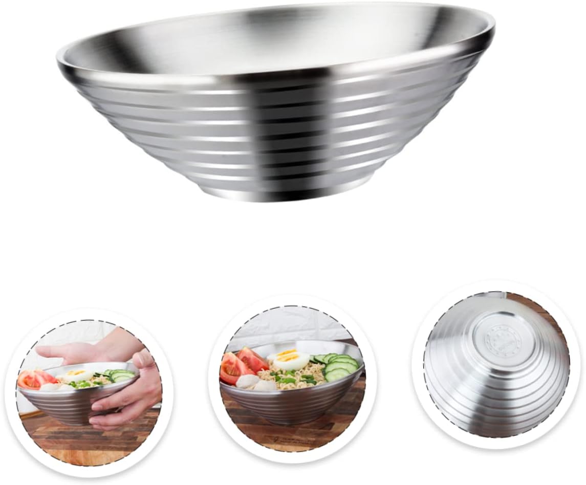 3-Piece Chrome Soup Bow Stainless Steel Dining Tableware Set