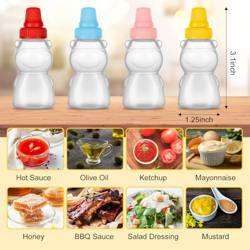 Deluxe Mini Condiment Bottles for Lunch Travel and Kids