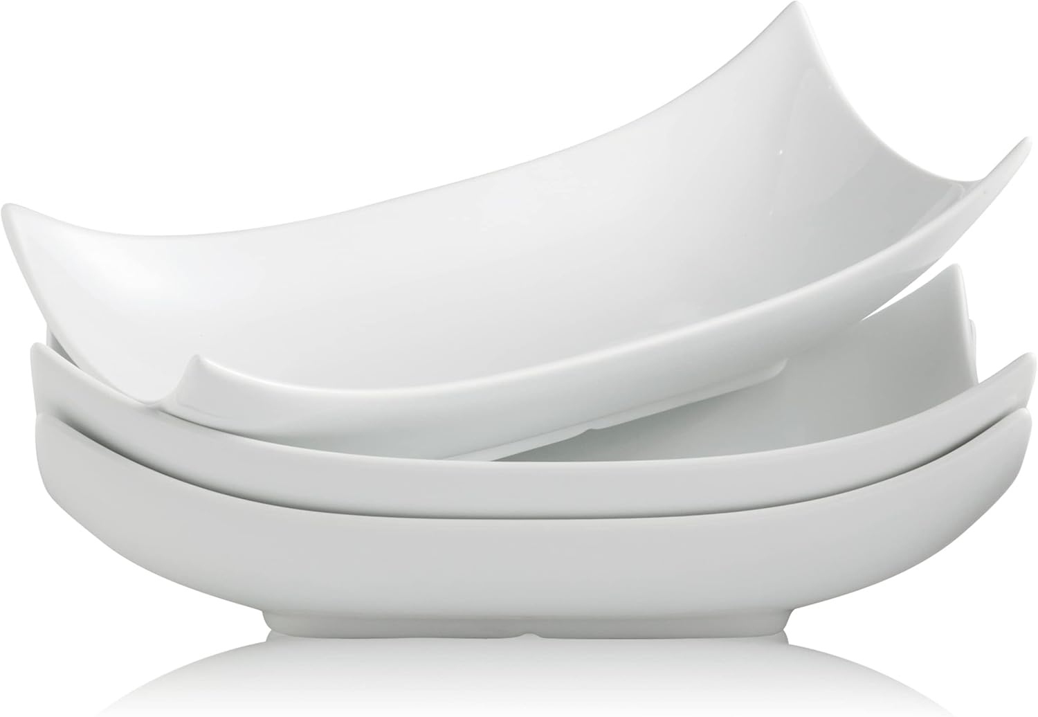 Gomakren 3-Piece Curved Porcelain Serving Bowl Set