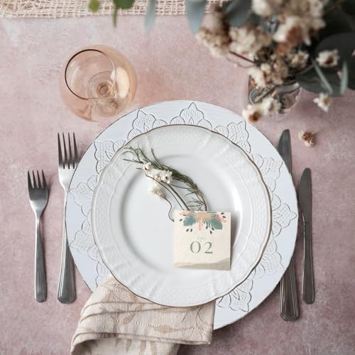 Rustic White Charger Plates Set of 6 Perfect for Dining Entertaining