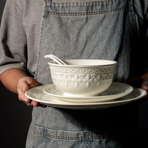 Elegant White Ceramic Salad Plates