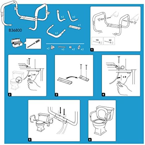 Carex Toilet Safety Frame Adjustable for Elderly Handicapped 300lbs Capacity