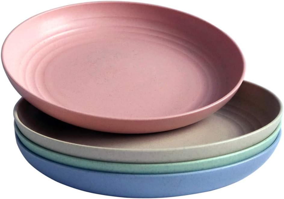 GreenandLife Lightweight Wheat Straw Plates 4Pack