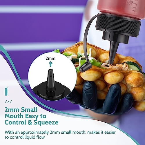 Dandat 24 Pcs Reusable Ketchup Squeeze Bottles