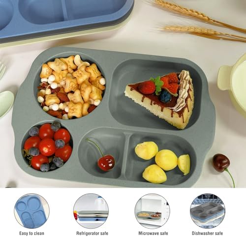 shopwithgreen Unbreakable Wheat Straw Dinnerware Set for Kids