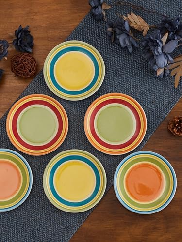 Bico Tunisian 6-inch Ceramic Plain Appetizer Plate Set of 6