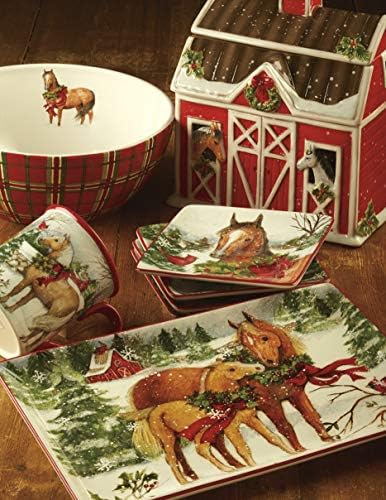 Perfect Christmas on the Farm Canape Plate Set of 4 - Cozy and Functional