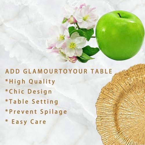 100 Pcs Matte Gold Charger Plates Bulk Set Elegant Dinnerware for Events