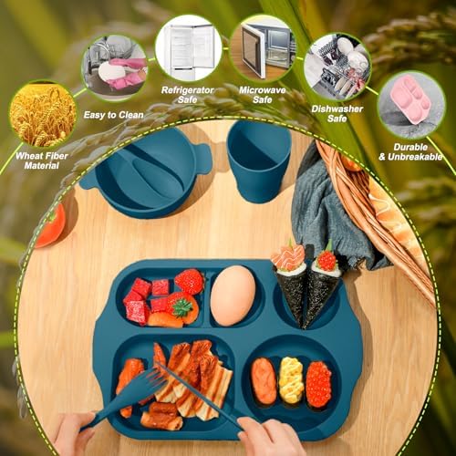 Tanlade 24-Piece Divided Dinnerware Set for Kids Adults