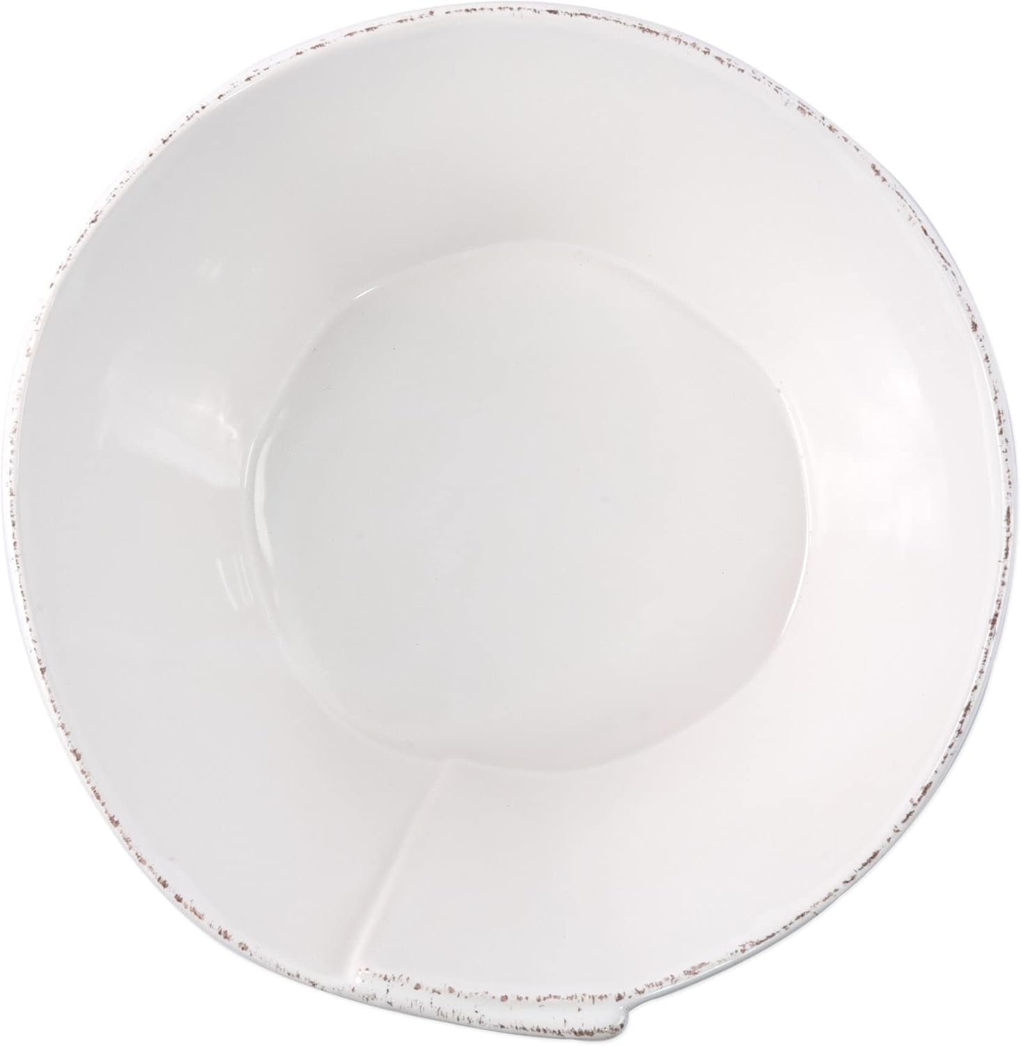 Vietri Lastra Holiday White Green Elegance Christmas Curling Bowl 105 D