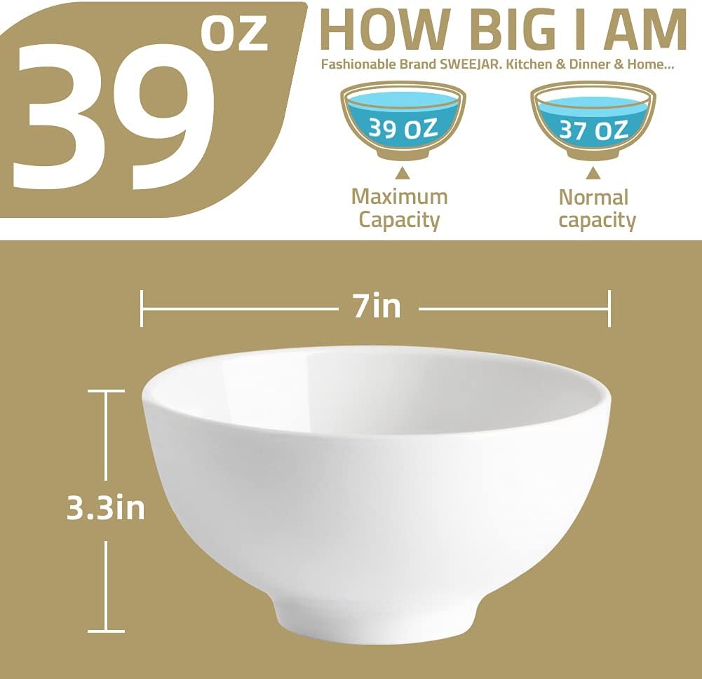Stackable Porcelain Serving Bowls for Home Kitchen