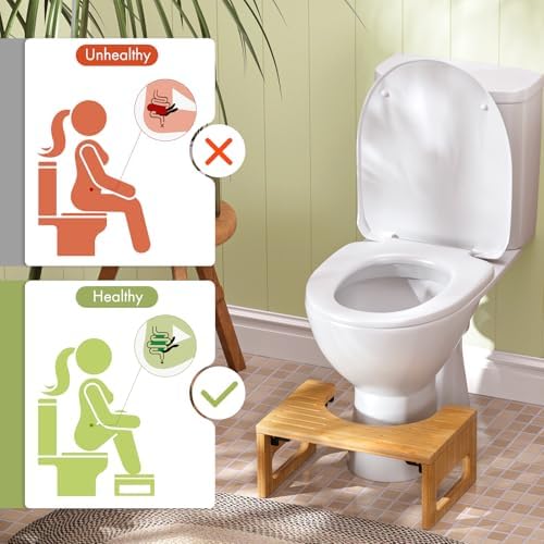 High-Quality Bamboo Toilet Stool for Adults Collapsible Non-Slip and Ergonomic