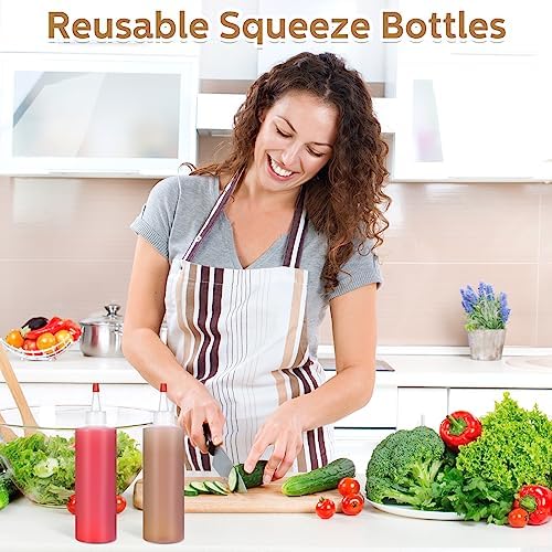 Jinei 60-Piece 8 Oz Squeeze Bottle Set