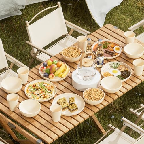 Premium 18PCS Wheat Straw Dinnerware Set Unbreakable MicrowaveDishwasher Safe 100 BPA-Free