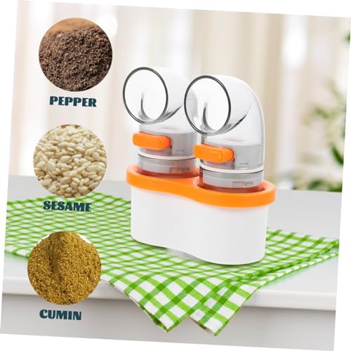 2pcs Transparent Salt Dispenser Jar with Activated Seasoning Holder 1