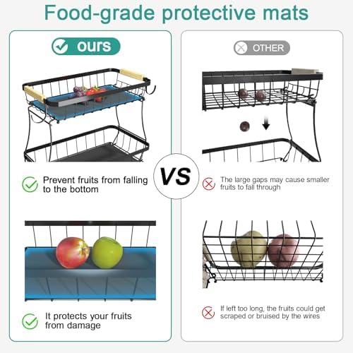 Sturdy 2-Tier Fruit Basket for Kitchen Storage