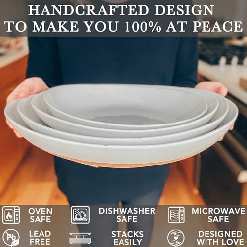 Stop Bask Mora Ceramics Set of 2 Large Oval Serving Bowls