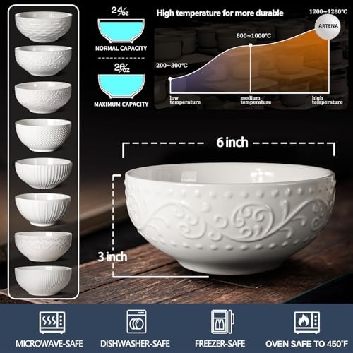 Artena Cereal Bowls 26 OZ Perfect for Breakfast Lunch and Dinner Express
