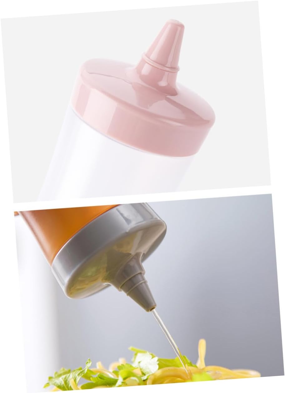3-Pack Set of Squeeze Bottles with Removable Nozzles for Salad Dressing
