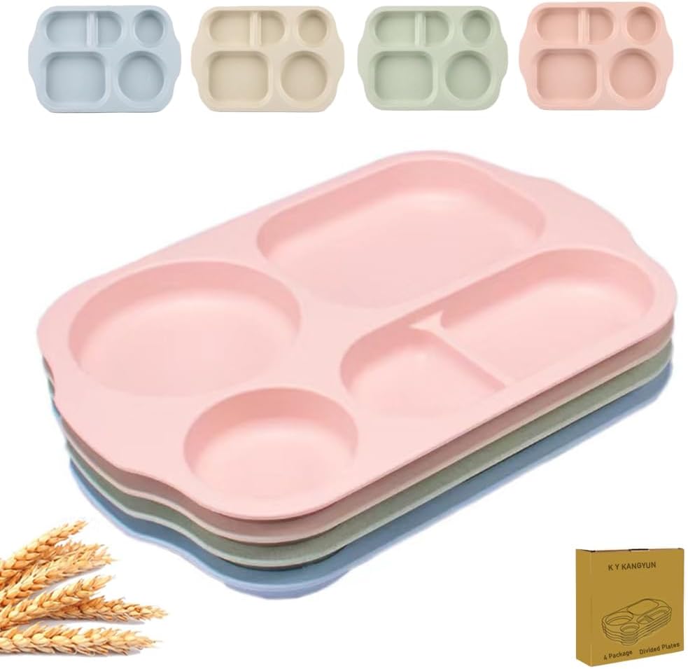 RUIBOLU 12 Divided Plates BPA-Free Portion Control