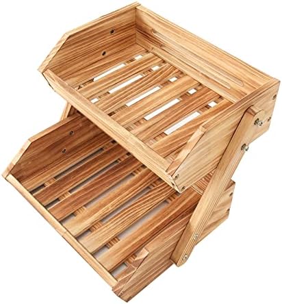 2-Tier Wooden Fruit Basket for Kitchen