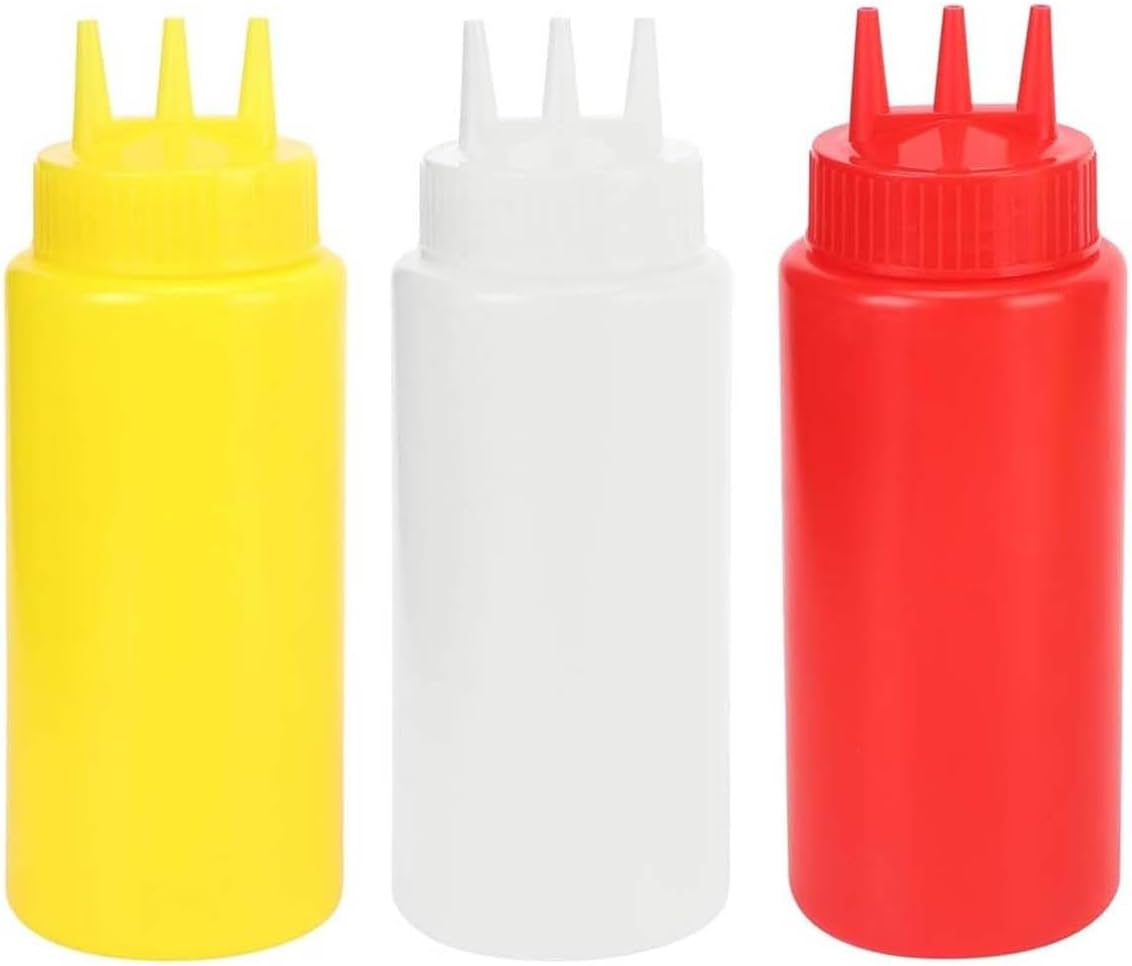 3-Piece Condiment Squeeze Bottles for Mess-Free Use