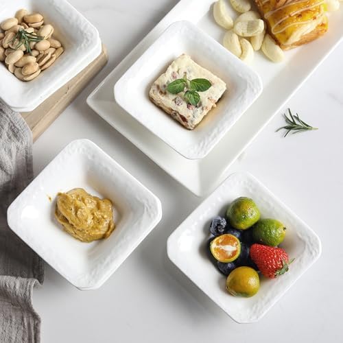 Feenmai Ceramic Dipping Bowl Set of 6 4 oz Square Serving Bowls
