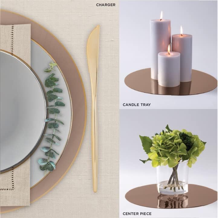 Elegant Mirror-Backed 12-Piece Dinnerware Set for Weddings and Parties