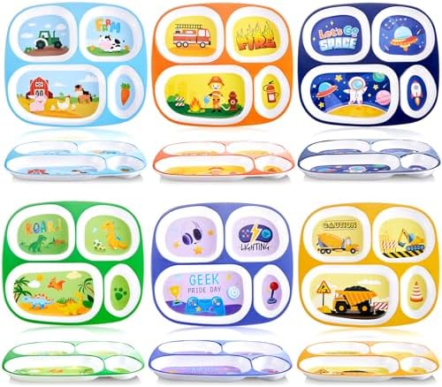 Hushee 6 Pcs 94 x 82 Inch Dinner Plate for Kids