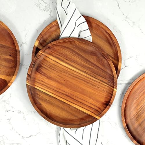 Handcrafted Acacia Wooden Plates for Dishes Entertaining