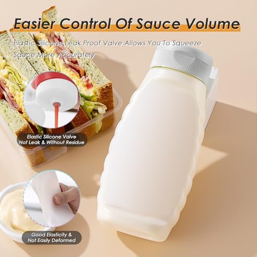 Nacxbwer - Condiment Squeeze Bottles with Silicone Funnel and Leak-Proof Design