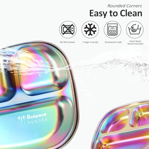 Sturdy Fun Durable Stainless Steel Plates for Kids