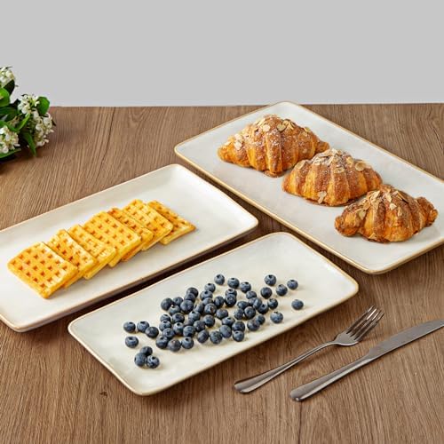 Stoneware Serving Platter Ocean Series Cappuccino White