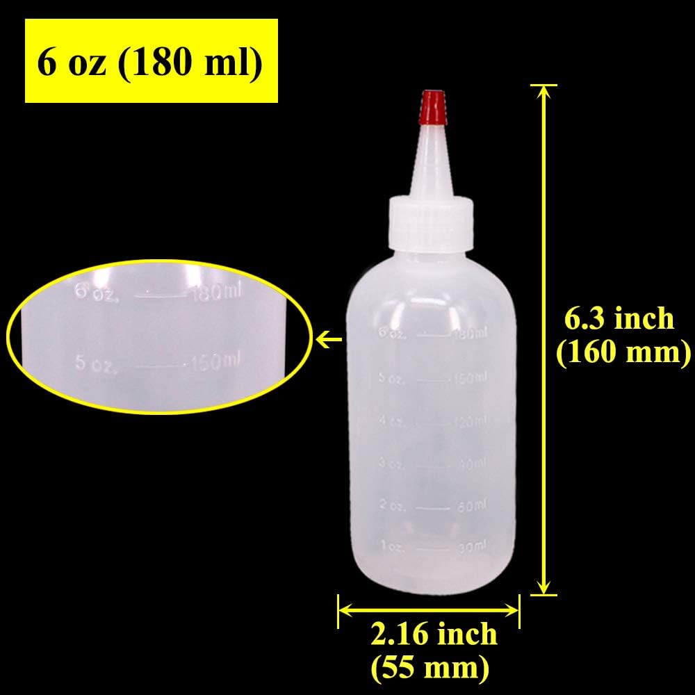 12-Pack Squeeze Bottles with Red Tip Caps
