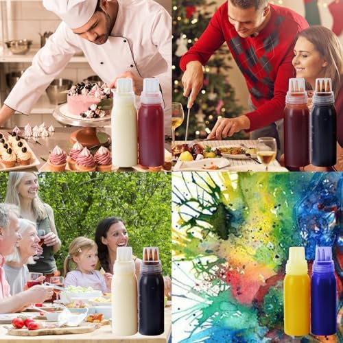 Werduoland 3-Hole Squeeze Bottles Set for Sauces Condiments and More