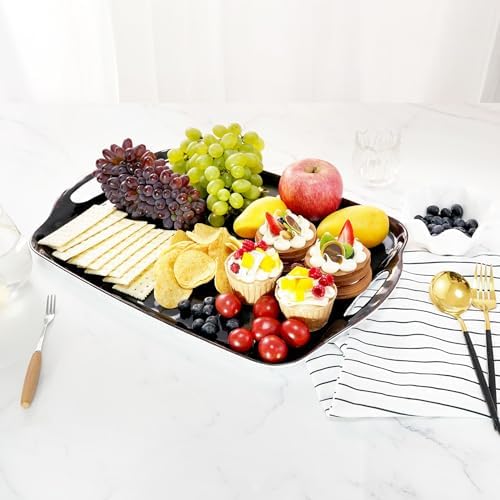 Large Melamine tray with handles for serving food