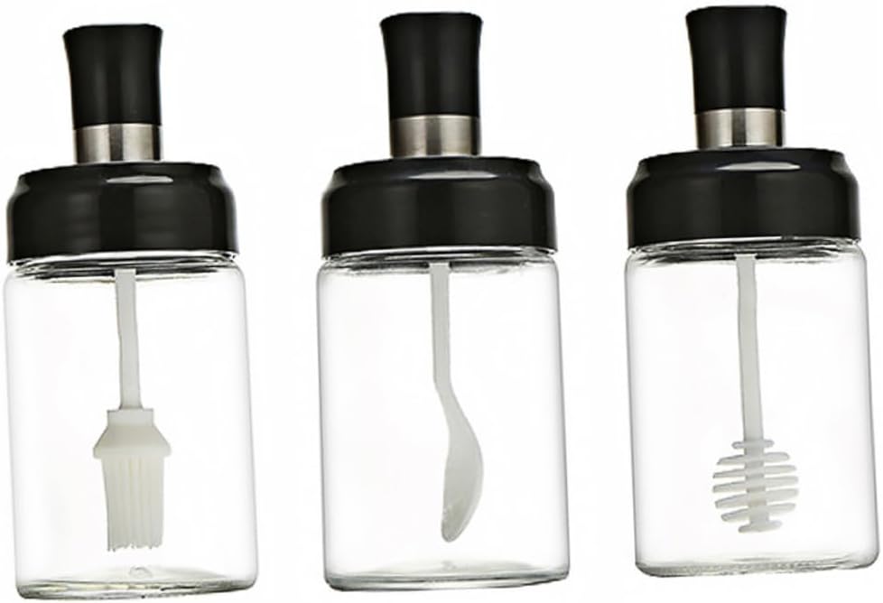 3Pcs 250ml Kitchen Seasoning Bowl Set Condiment Squeeze Bottle