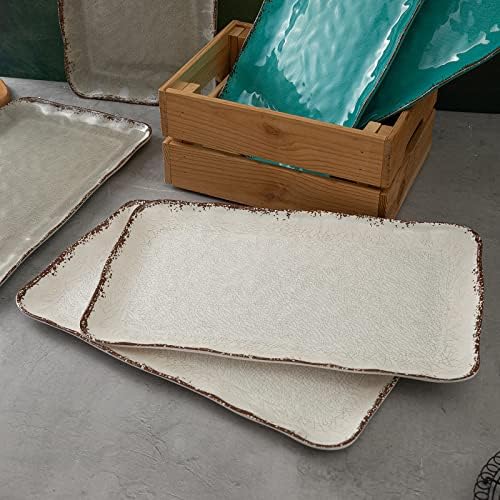 Vibrant Rustic Melamine Serving Platter Set