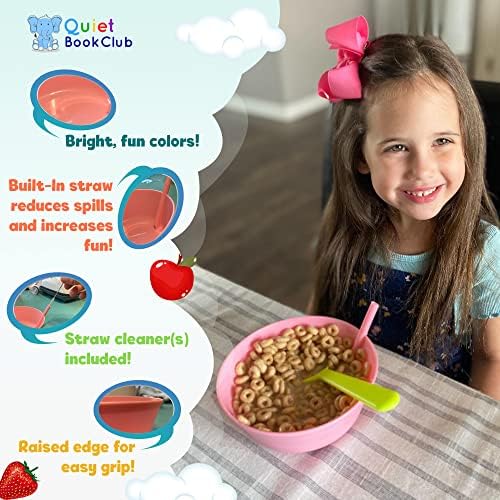 Cereal Bowls with Straws for Kids