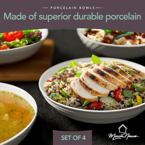 Elegant 4-Piece Porcelain Bowl Set for Durable Stylish dining