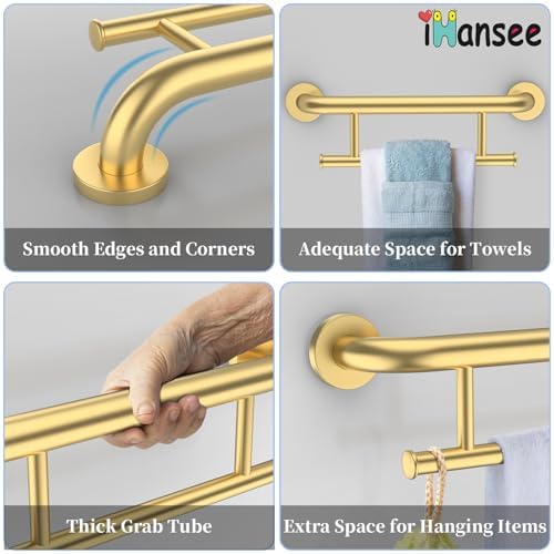 17 Inch Gold Towel Holder Grab Bar