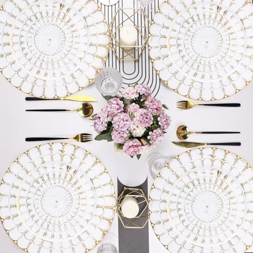 Antique White 12-Piece Dinner Plates in Style