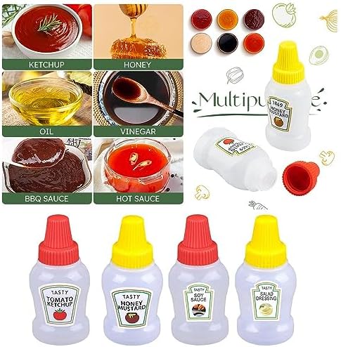 25ml Mini Condiment Squeeze Bottles Set