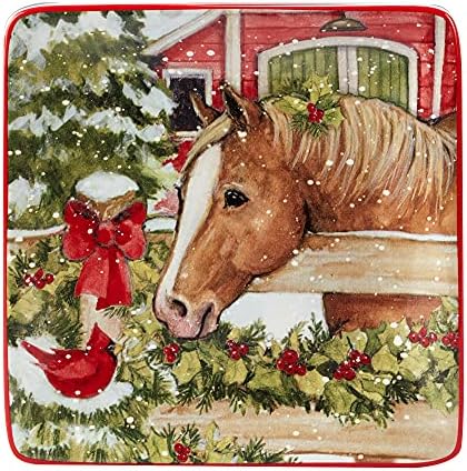 Homestead Christmas Dinner Plates for Entertaining Holidays