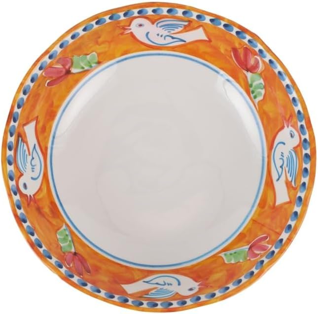 Vietri Melamine Campagna Bird Orange Serving Bowl